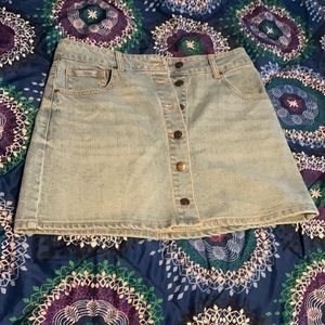 Button-front Denim Skirt